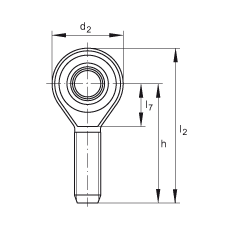 桿端軸承 GAKSL6-PS, 根據(jù) DIN ISO 12 240-4 標準，特種鋼材料，帶左旋外螺紋，免維護
