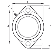 軸承座單元 GLCTE25-TV-FA125.5, 兩孔塑料軸承座，帶偏心鎖圈的外球面球軸承，帶 Corrotect? 涂層，P型密封