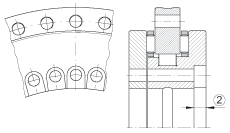 轉(zhuǎn)臺軸承 RTC325, 雙列，用于絲杠安裝