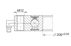 四點接觸球軸承 VU130225, 無齒，兩側(cè)唇密封