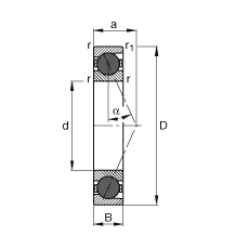 主軸軸承 HCB7232-E-T-P4S, 調(diào)節(jié)，成對或單元安裝，接觸角 α = 25°，陶瓷球，限制公差