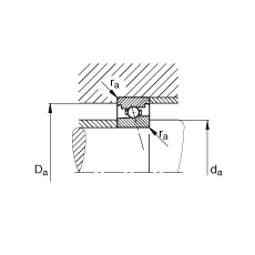 主軸軸承 HS7002-C-T-P4S, 調(diào)節(jié)，成對安裝，接觸角 α = 15°，限制公差