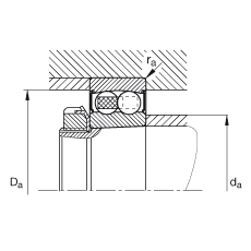 自調(diào)心球軸承 2206-K-2RS-TVH-C3, 根據(jù) DIN 630 標(biāo)準(zhǔn)的主要尺寸, 錐孔，錐度 1:12，兩側(cè)唇密封