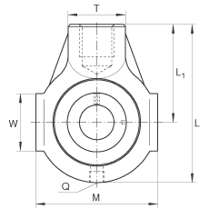 吊裝式軸承座單元 PHE40, 鑄鐵軸承座，帶偏心鎖圈的外球面球軸承，P 型密封