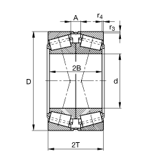 圓錐滾子軸承 32036-X-N11CA, 根據(jù) DIN ISO 355 / DIN 720 標(biāo)準(zhǔn)的主要尺寸，可分離，X型成對(duì)布置，有軸向內(nèi)部游隙